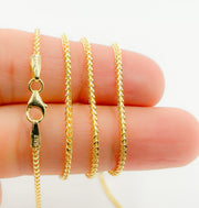 14K Solid Gold Wheat Chain